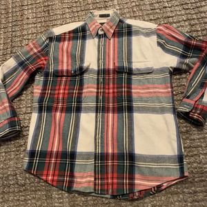 Tailors Row Finery Plaid Shacket Mens Large Tartan Single Needle Tailoring Vtg